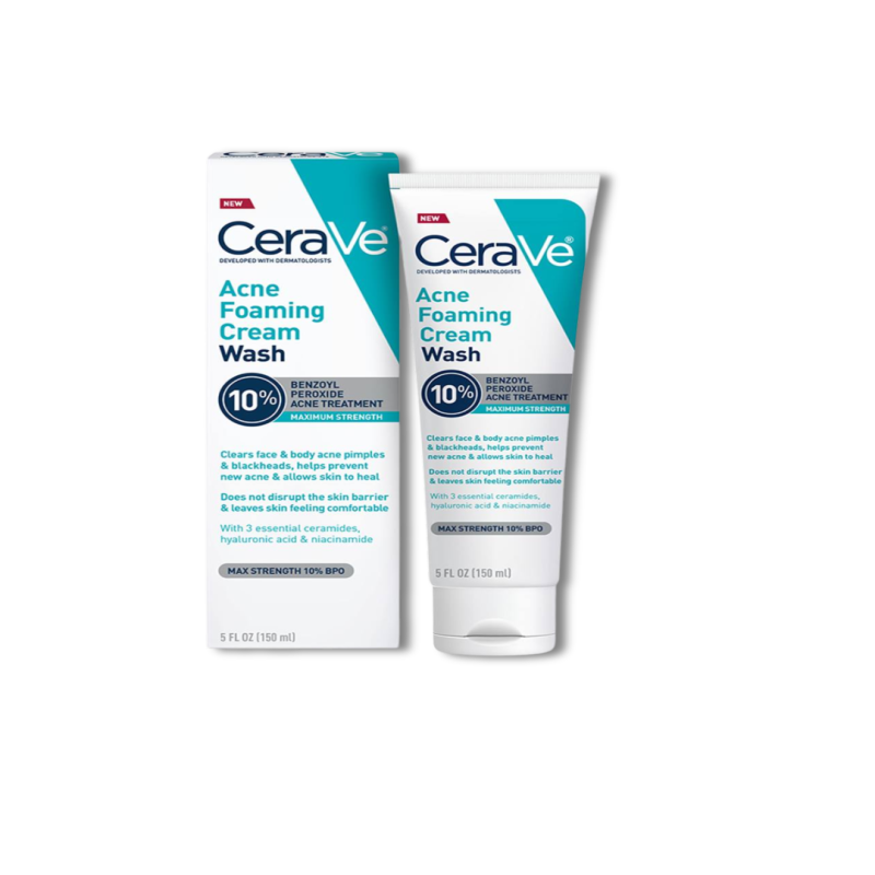 Cerave Acne Foaming Cream Wash with 10% Benzoyl Peroxide 150ml