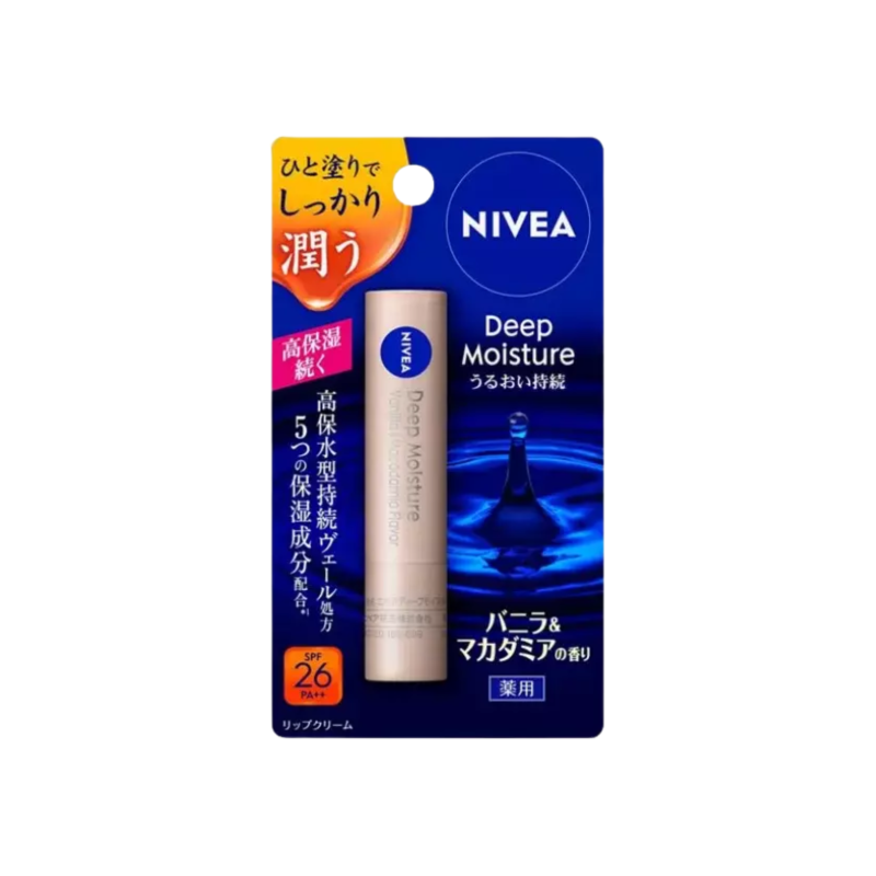 Nivea Deep Moisture Melty Medicated Lip Stick Balm Vanilla & Macadamia Flavor 2.2gm