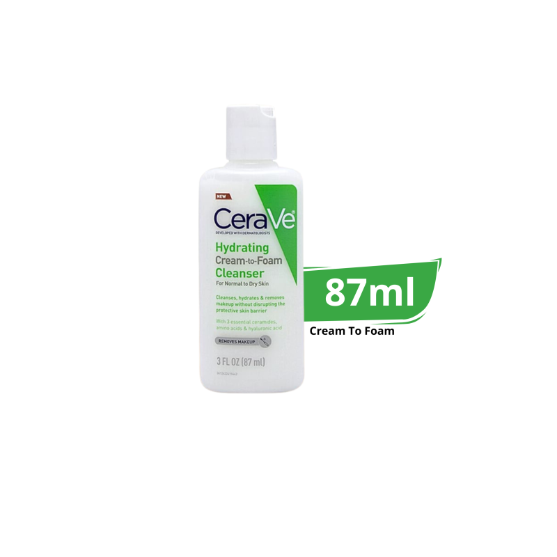 Cerave Hydrating Cream To Foam Cleanser Normal To Dry Skin 87ml