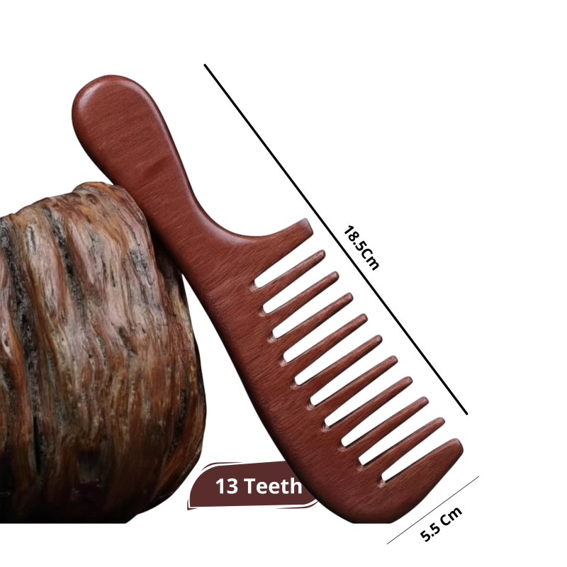 Premium Quality Sandalwood Comb - 13 Teeth