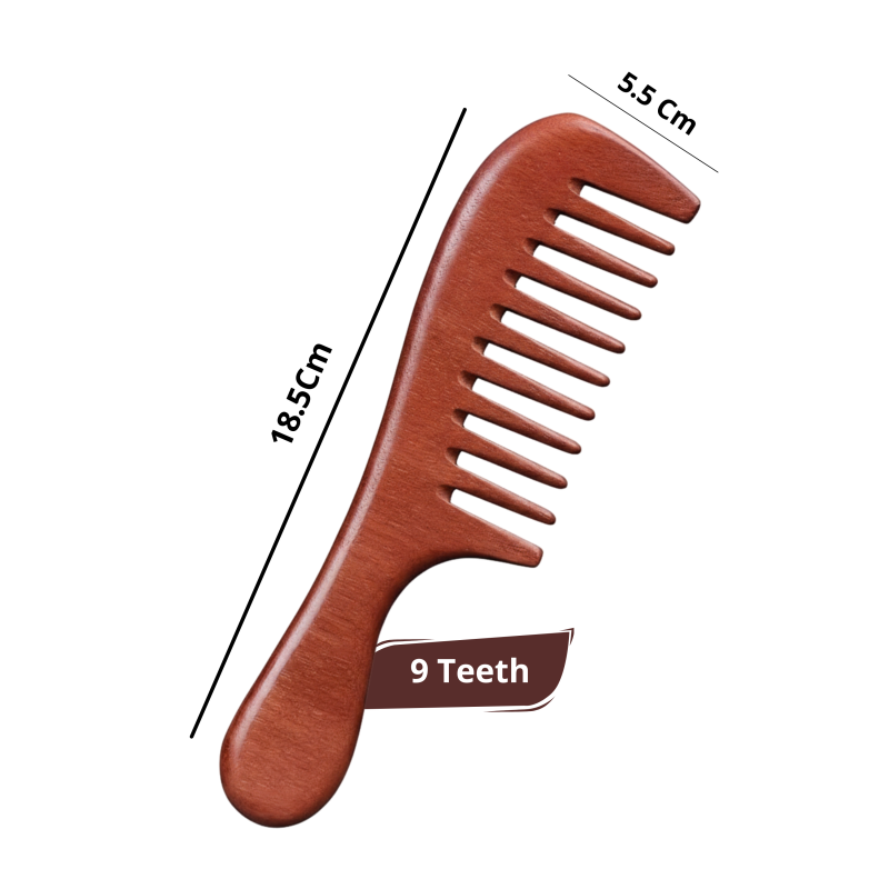 Premium Quality Sandalwood Comb - 9 Teeth