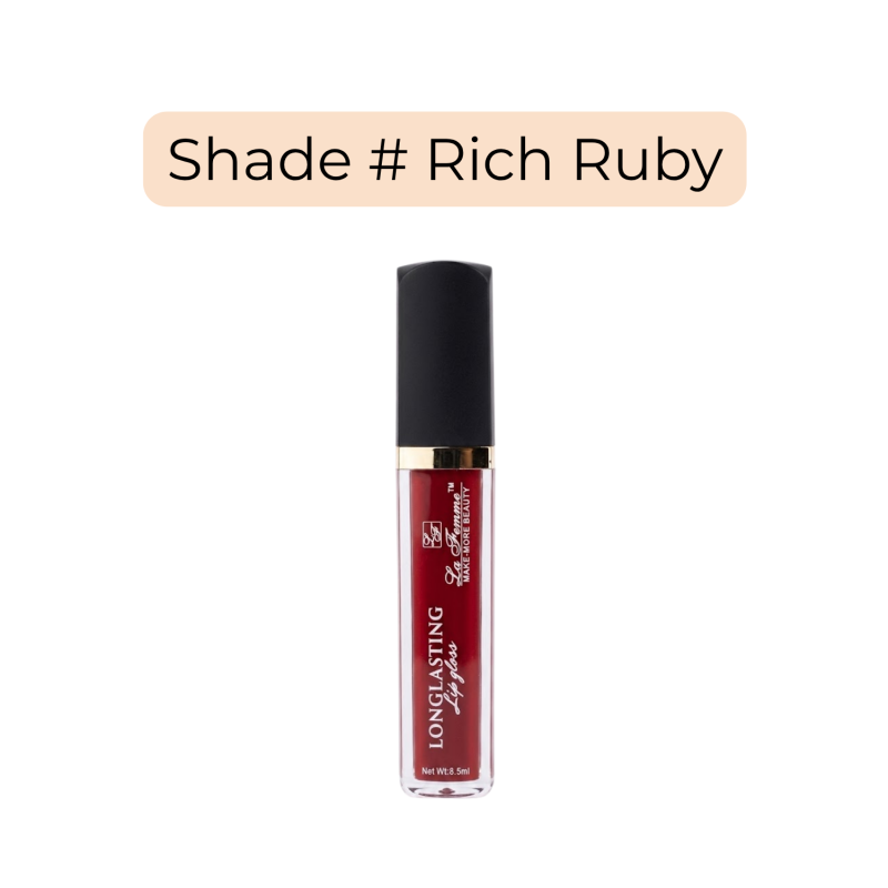 La Femme LongLasting Lip Gloss Shade # Rich Ruby