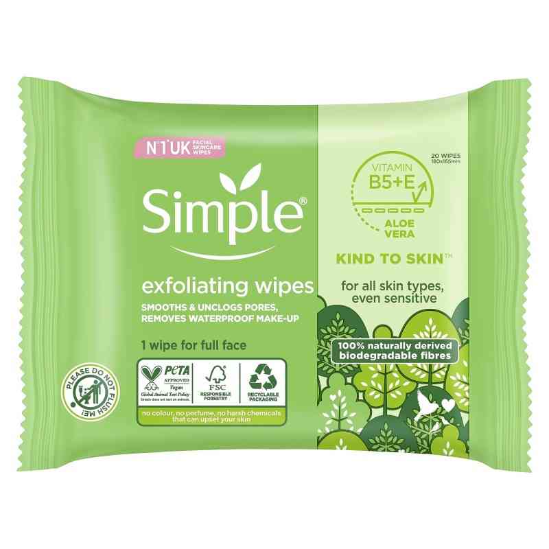 Simple Exfoliating Face Wipes 20wipes