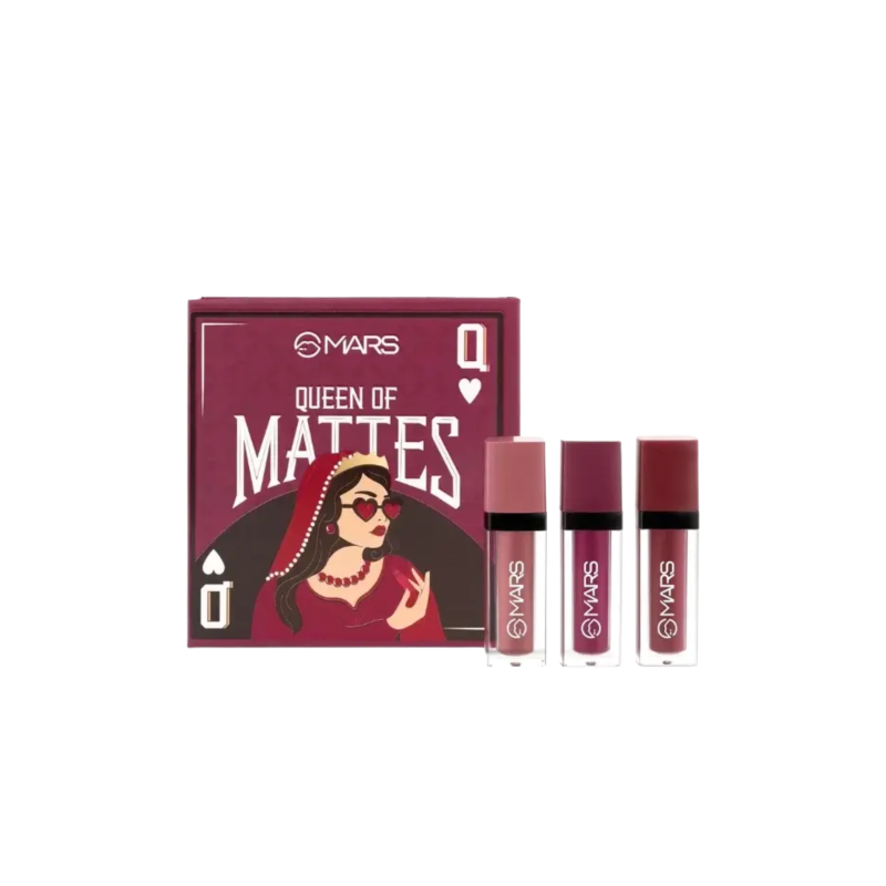 Mars Cosmetics Queen of Mattes Liquid Lipsticks Box Set #02 Plums & Maroons 13.5ml