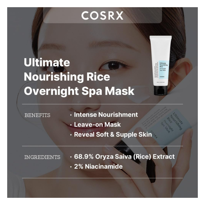 COSRX Ultimate Nourishing Rice Overnight Spa Mask – 60ml