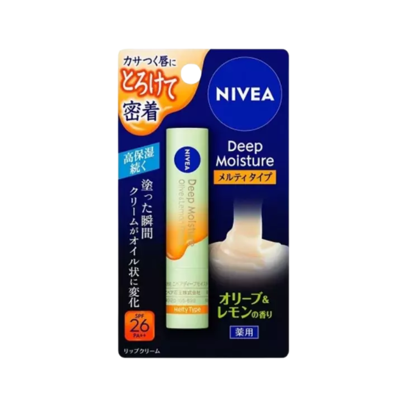Nivea Deep Moisture Melty Medicated Lip Stick Balm Olives & Lemon Flavor 2.2gm