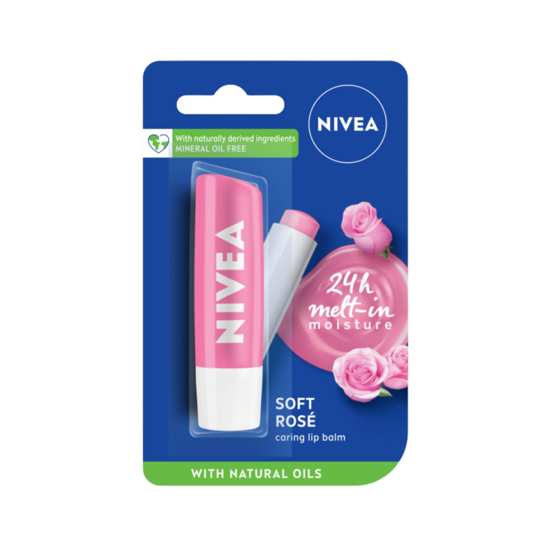 Nivea 24h+ Moisture Soft Rose Lip Balm 4.8gm