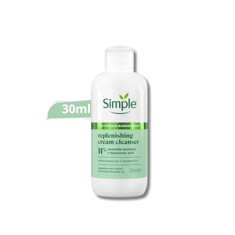 Simple Replenishing Cream Cleanser with 11% Ceramide Boosters + Hyaluronic Acid 230ml 