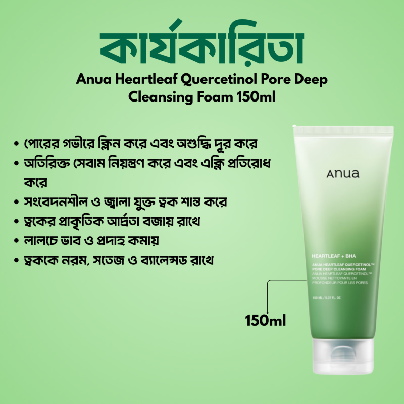 Anua Heartleaf Quercetinol Pore Deep Cleansing Foam 150ml