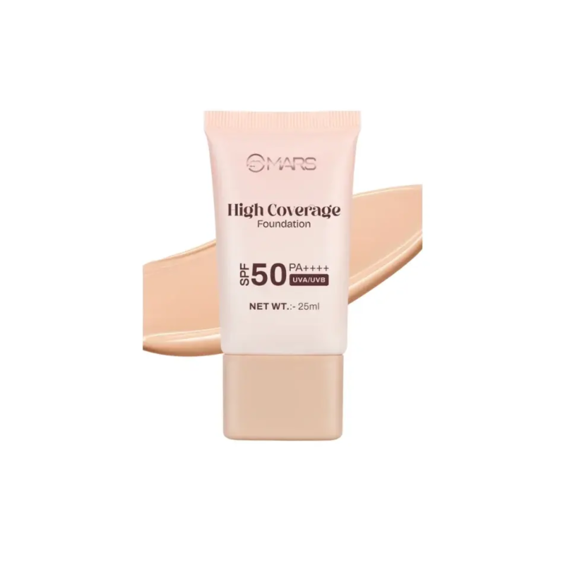 Mars Cosmetics High Coverage Foundation with SPF 50 PA++++ #03 Natural Beige 25ml