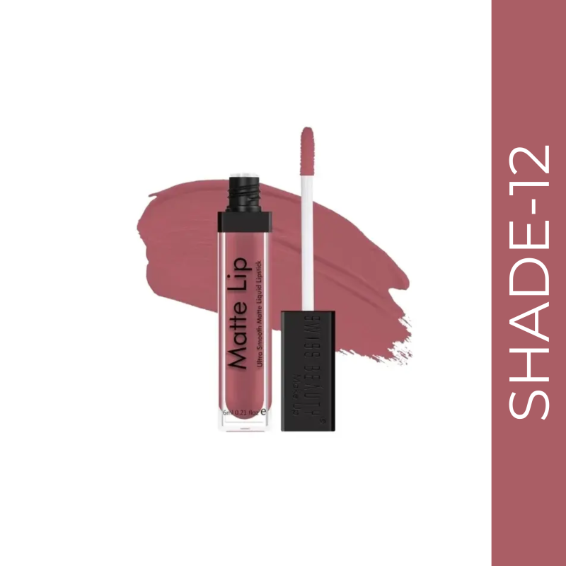 Swiss Beauty Matte Lip Ultra Smooth Liquid Lipstick #12 Mauve Pink (6ml)