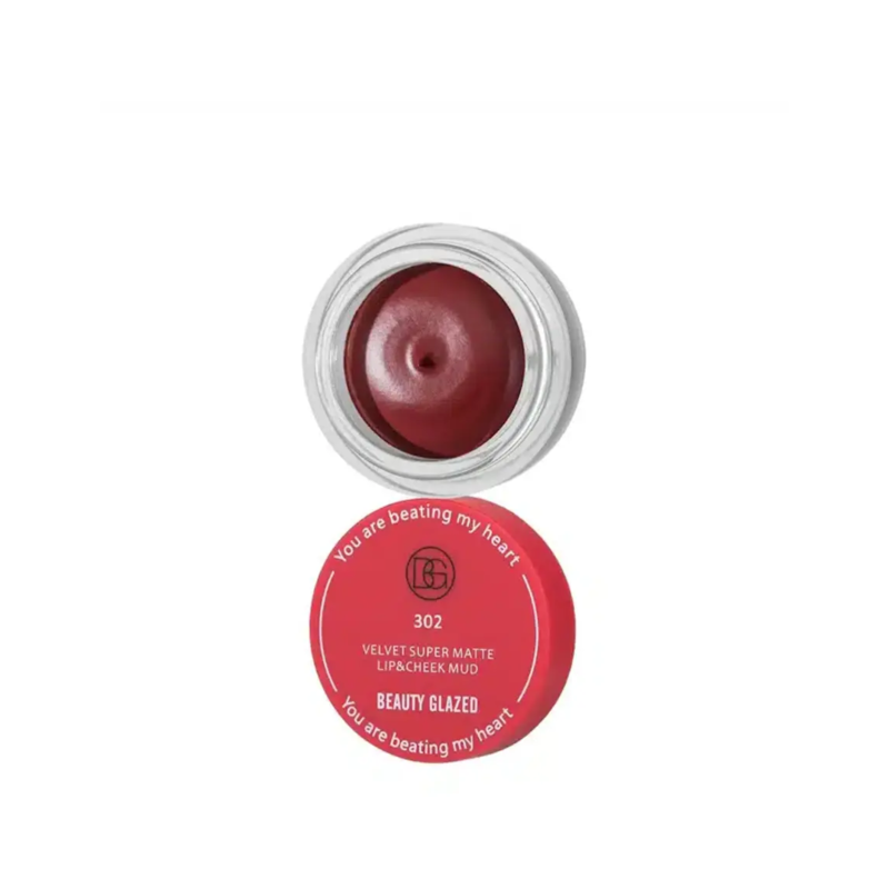 Beauty Glazed Velvet Super Matte Lip & Cheek Mud#302 4.4g