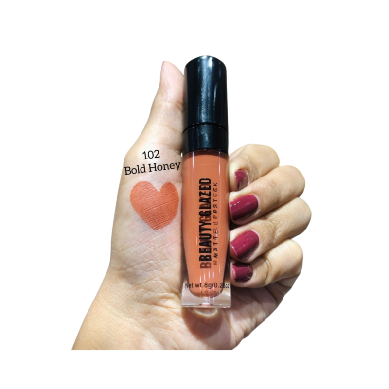 Beauty Glazed Silky Smoothness Matte Lipstick #102 Bold Honey 8gm