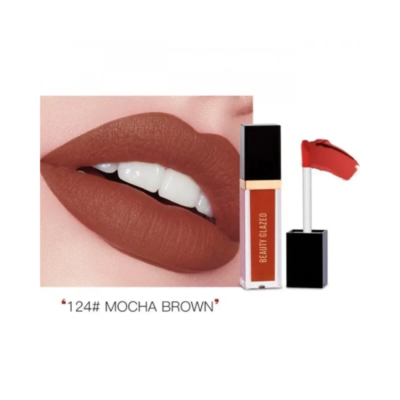 Beauty Glazed Matte Liquid Lipstick #124 Mocha Brown 2.8gm