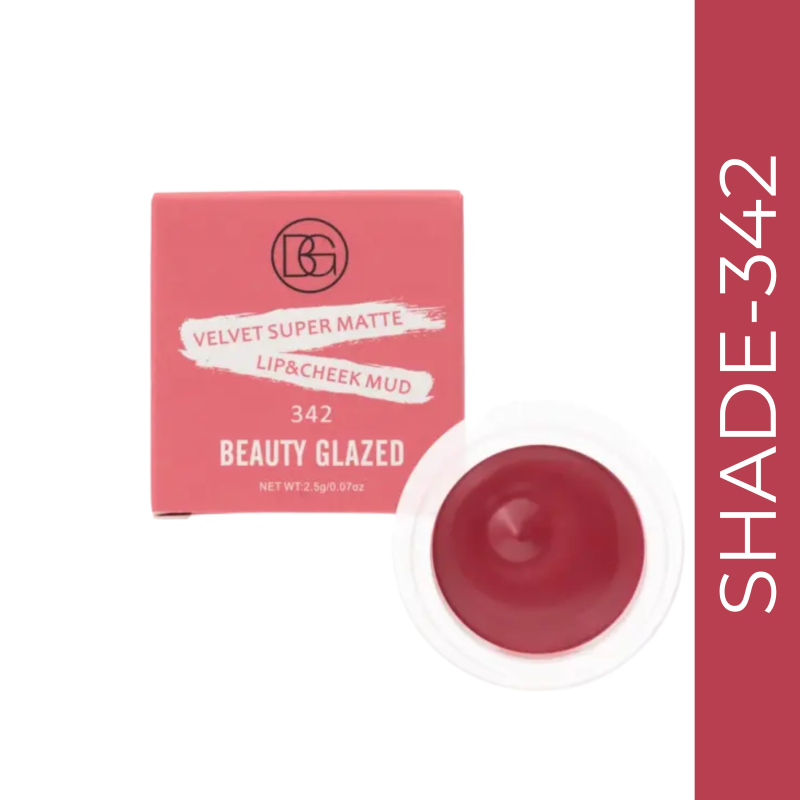Beauty Glazed Velvet Super Matte Lip & Cheek Mud #342 2.5g