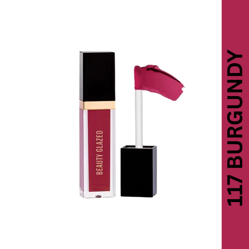 Beauty Glazed Matte Liquid Lipstick #117 Burgundy (2.8gm)