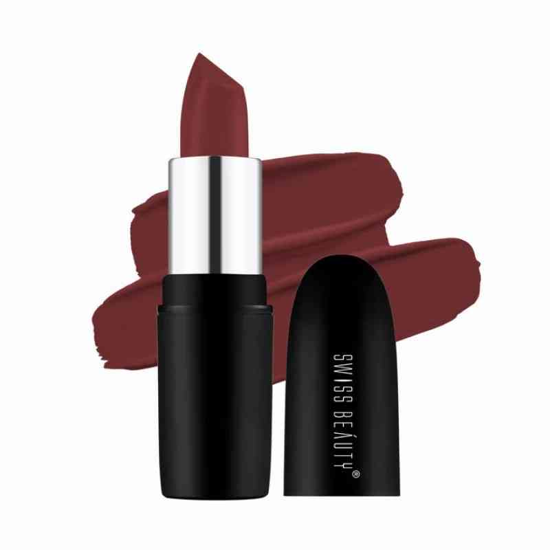 Swiss Beauty Pure Matte Lipstick-Cafe Mocha- 225