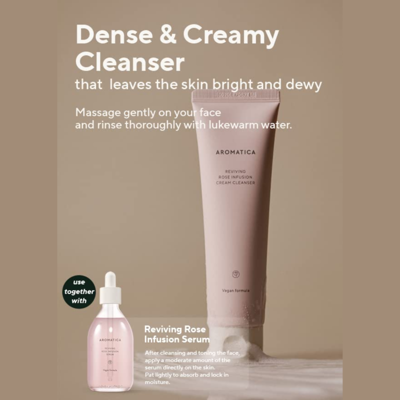 Aromatica Reviving Rose Infusion Cream Cleanser 145g