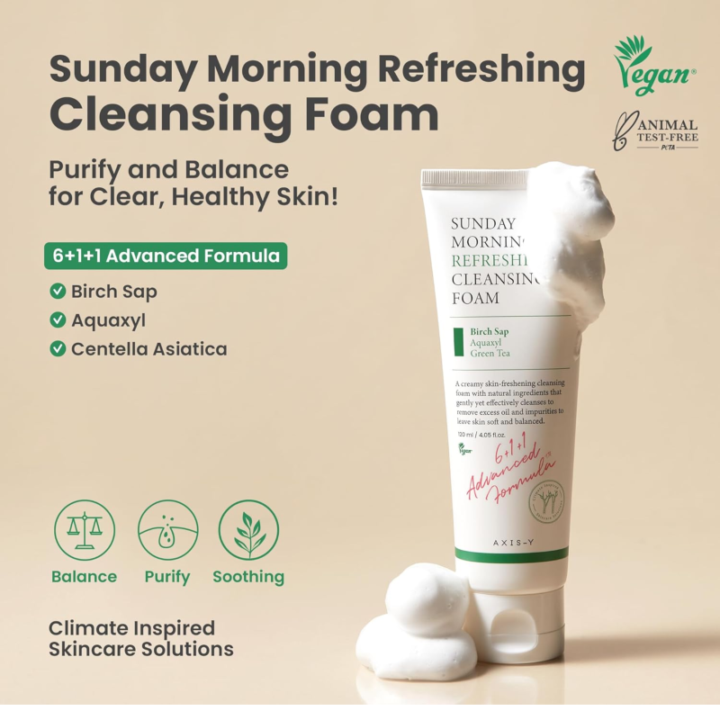 Axis-Y Sunday Morning Refreshing Cleansing Foam 120ml